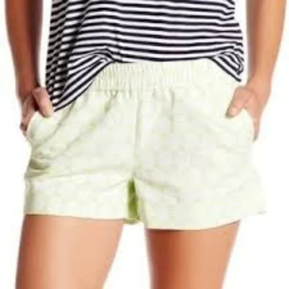 J. Crew 3" Boardwalk Suzy Circles Green White Pull-On Short sz0